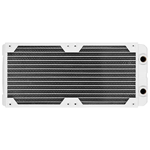 Image of Corsair Hydro X Series XR5 280mm Water Cooling Radiator - Dual 140mm Fan Mounts, 30mm Radiator Thickness, 25 Micron Thin Cooling Fins, Premium Copper Construction, Easy installation - White