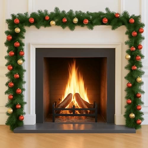 Image of Festive Fix 2.7m Alaskan Pine Christmas Garland – Extra Thick Full Green Fir Garland for Fireplace, Stairs, Door & Table – Realistic Xmas Garland for Indoor & Outdoor Decoration