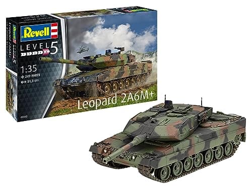 Image of Revell 03342 Leopard 2 A6M+ Tank 1:35 Scale Unbuilt or Unpainted Plastic Model Kit
