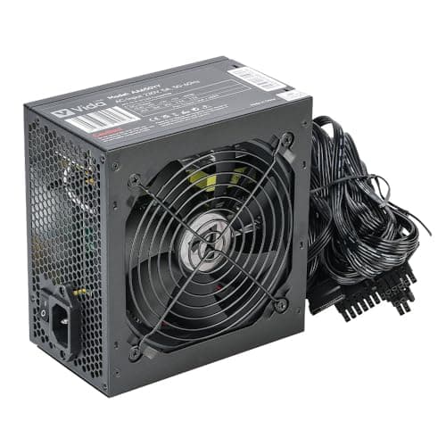 Image of Black 650W ATX PSU, Switching Power Supply For Computer Desktop PCs, With 120mm Quiet Fan, 8-Pin 12V, 6+2 Pin PCI-E, 6x SATA