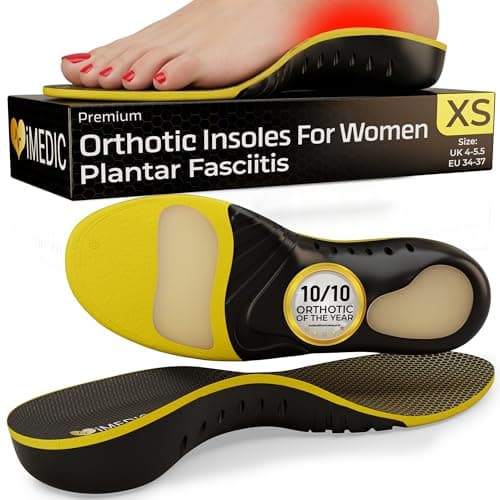 Image of iMedic Orthotic Insoles for Women for Plantar Fasciitis Size XS UK 4-5.5 – Arch Support for Women and Men – Shoe Inserts – Insoles for Plantar Fasciitis – Orthotic Support
