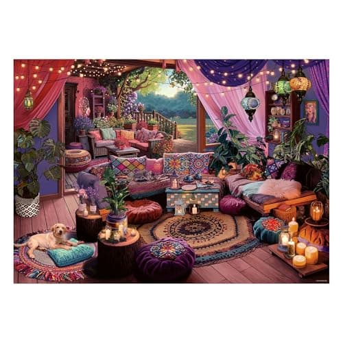 Image of Ravensburger My Haven No. 12 Boho Retreat - 1000 Piece Jigsaw Puzzle for Adults and Kids Age 12 Years Up