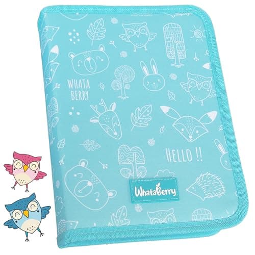 Image of WhataBerry Document Holder, Turquoise - 16 Compartments, Baby Document Organizer for Boys and Girls up to 10 Years