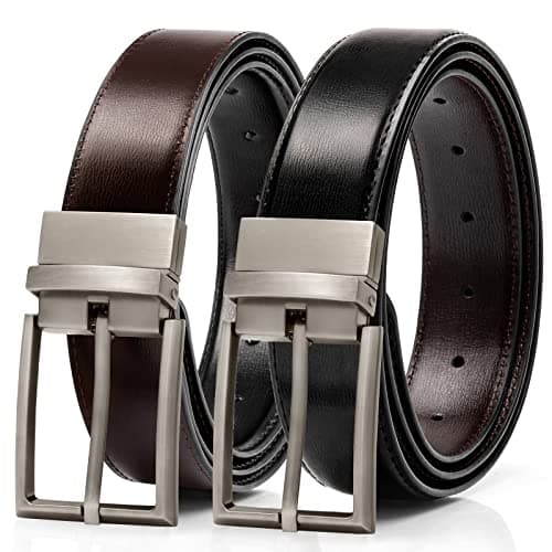Image of Alphyly Black Reversible LeatherBelts for Men, Mens Belt Fits Suits and Jeans, Iteam Quantity One(not pack),Length125cm