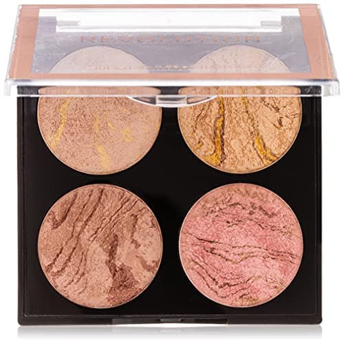 Image of Makeup Revolution Cheek Kit, Face Bronzer & Highlighter Palette, Highly Pigmented Shimmer Formula, 4 Shades, Fresh Perspective, 8.8g