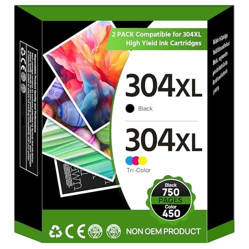 Image of 304XL Ink Cartridges Black and Colour Combo Pack Replacement for HP 304 Ink Cartridges Printer Ink 304XL for HP Envy 5010 5020 5032 5030 5000 DeskJet 3760 3762 2600 2620 2630 2633 3720 3750