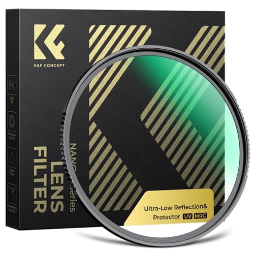Image of K&F CONCEPT 49mm UV Filter Ultra Low Reflection Tempered Glass Protection Lens Filter, Slim Lens HD Optical Glass Scratch-resistant, Ultraviolet Filters for DSLR Cameras (Nano-X Series)