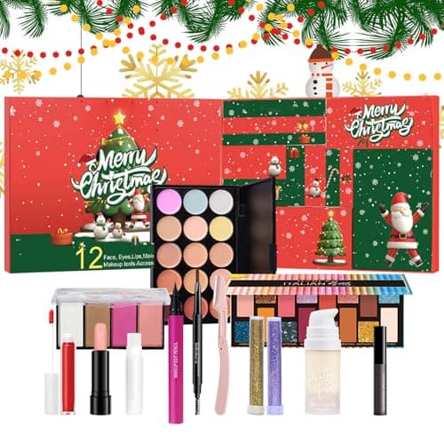 Image of Nudorpn Beauty Christmas Advent Calendar, 12 Day Christmas Countdown Calendar for Women | Beauty Box for Evening Event Date - Evening