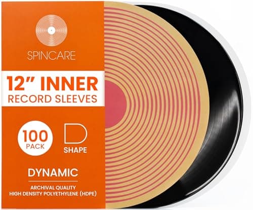 Image of SPINCARE 100x 12 Inch Anti Static Inner Vinyl Record Sleeves | Dynamic Rounded Edge Plastic LP Sleeve | Replace Cardboard PVC & Paper Sleeves | Premium 50 Micron HDPE - Won't Bunch Or Collapse