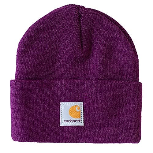 Image of Carhartt Unisex Child Acrylic Watch Cold Weather Hat, Plum Caspia, 8-14 Years US, Purple, 6-14 Years