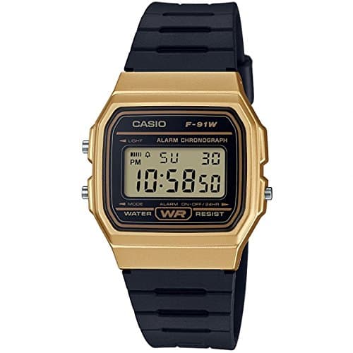 Image of Casio Unisex 31.00mm Quartz Watch with LCD Digital dial and Black Rubber Strap Strap F-91WM-9AEF