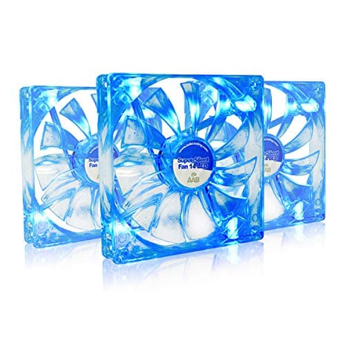Image of AABCOOLING Super Silent Fan 14 Blue LED 3-Pack - Ultra-Quiet 140mm PC Case Fan, 12V, 8.6 dB(A), 80 m3/h, 600 RPM, FDB Bearing, with Anti-Vibration Pads