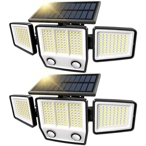 Image of VENSSTNOR Solar Lights Outdoor Garden Motion Sensor - 3000LM 236LEDs Security Lights Outdoor with Dual Sensors, 3 Lighting Modes, 270° Illumination, IP65 Waterproof Security Flood Lights (2 Pack)