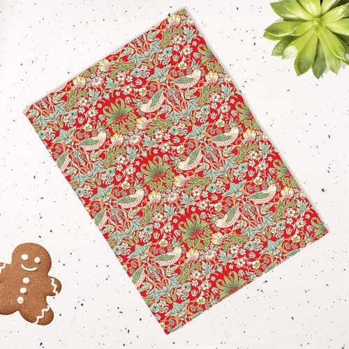 Image of Lesser & Pavey The Leonardo Collection LP94971 William Morris Red Strawberry Thief Tea Towel