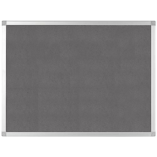 Image of Q-Connect Aluminium Frame Felt Noticeboard with Fixing Kit 1200x900mm Grey