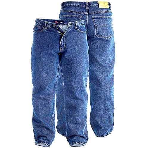 Image of Mens Rockford Duke Stonewash Blue 34" Long Inside Leg Denim Jeans Comfort Fit Big King Size Adult Trousers (52" Waist)