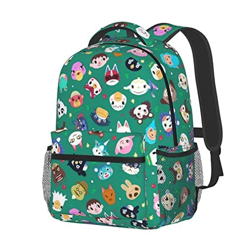 Image of Koerlam Cute Animal Pattern Laptop Backpack Girls Boys Bookbag Fashion Casual Travel Bag Preschool Large Daypack For With Chest Strap Multi-Pocket One Size Green