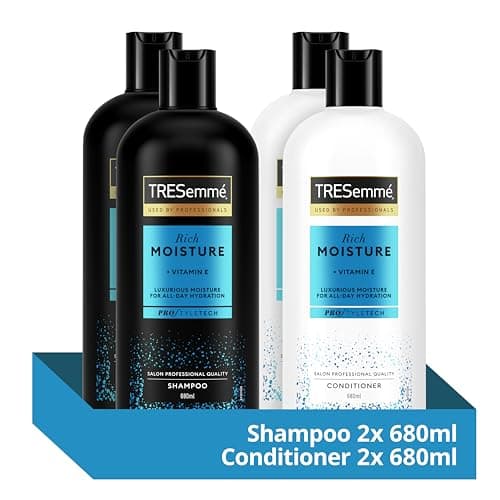 Image of TRESemmé Rich Moisture luxurious moisture for all-day hydration 2xShampoo for dry hair 680 ml & Rich Moisture luxurious moisture for all-day hydration 2xConditioner for dry hair 680 ml 4 piece