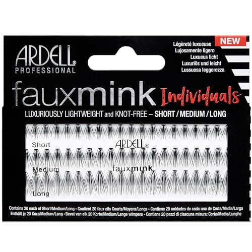 Image of Ardell Faux Mink Individual Eyelashes, Combo Pack, 3 Lengths, Vegan Friendly (Pack of 1)