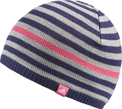 Image of adidas Stripy Beanie – For Child, Navy Blue/Grey/Pink, Size OSFT