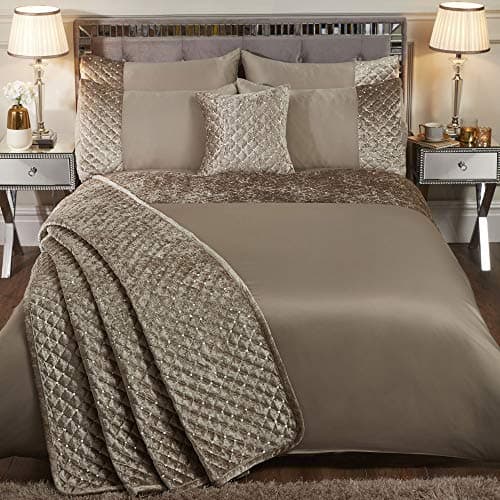 Image of Emma Barclay Glamour - Quilted Sequin Velvet Bedspread Set in Mink - Double Bed