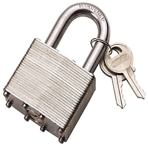 Image of Draper 14020 Laminated Steel Padlock, 40mm, 17cm x 9.5cm x 3cm