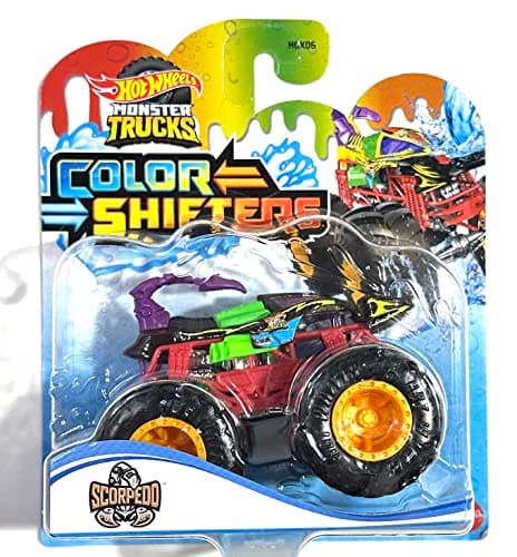 Image of Hot Wheels - Monster Trucks - SCORPEDO - Color Shifters - New for 2023 - Ships Bubble Wrapped in a Sized Box