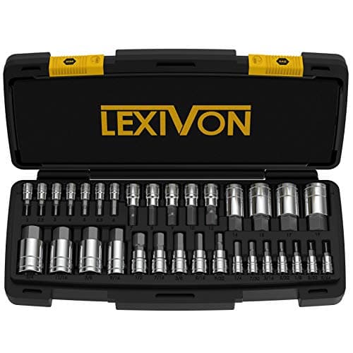 Image of LEXIVON Master HEX Bit Socket Set, Premium S2 Alloy Steel | Complete 32-Piece, SAE and Metric Set | Enhanced Storage Case (LX-144)