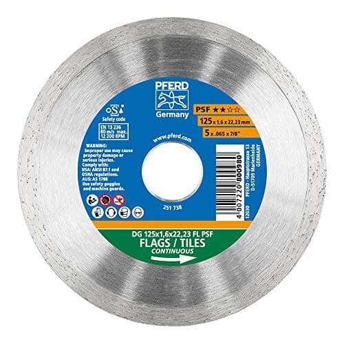Image of PFERD Diamond Cutting Disc PSF | 125 x 1.6 x 22.23 mm | 68000012 - Closed Edge for Fine Cuts e.g. Tiles and Tiles
