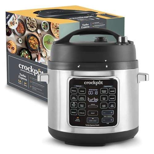 Image of Crockpot Turbo Express Multi Cooker | 14-in-1 Preparation Options | Slow Cooker, Steam Cleaner, Pressure Cooker and More | 5.6L (More than 6 People) | CSC062X