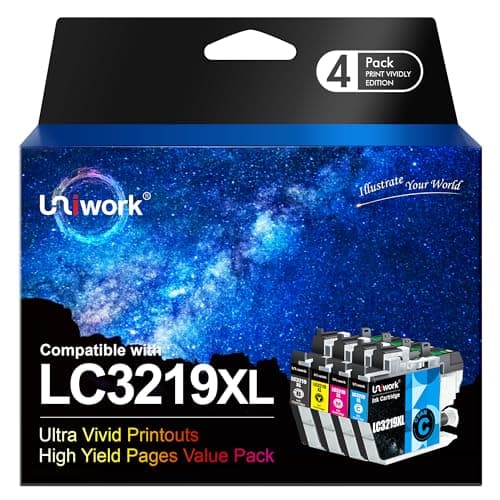Image of Uniwork Ink Cartridge Replacement for Brother LC3219XL LC3219 LC3217 Compatible with MFC J5330DW J5335DW J5730DW J5930DW J6530DW J6930DW J6935DW (Black Cyan Magenta Yellow, 4-Pack)