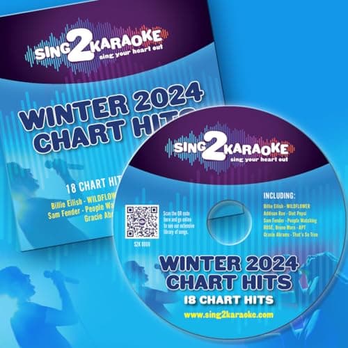 Image of Winter 2024 Chart Hits, Karaoke cdg 18 Tracks