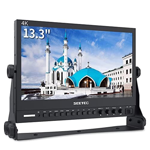 Image of Seetec P133-9HSD Camera Monitor Pro Broadcast 13.3” 4K Ultra HD 1920x1080 Field Video LCD IPS Screen 1000:1 High Contrast Ratio with 3G-SDI HDMI YPbPr AV DVI