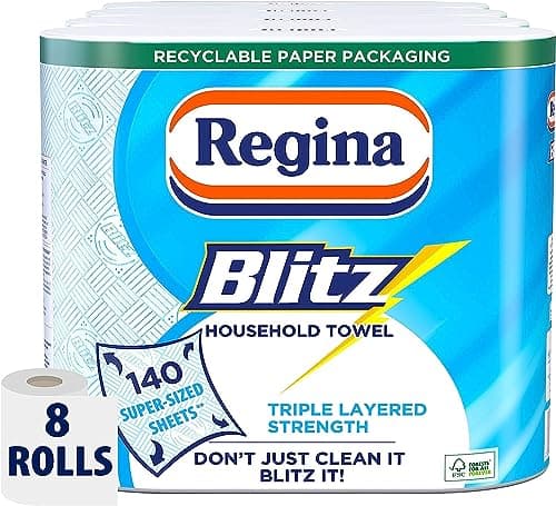 Image of Regina Blitz Household Towel, 560 Super-Sized Sheets, Triple Layered Strength, 8 Rolls by Shop 4 Less