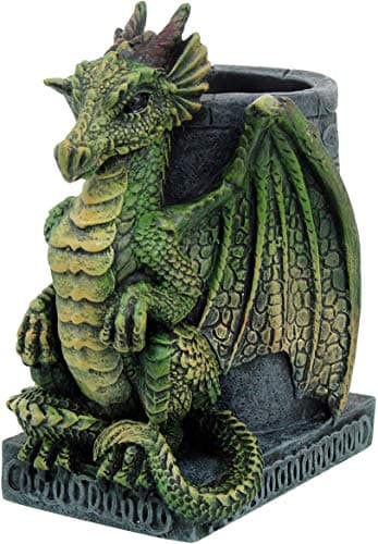 Image of Nemesis NEM2564 Now Green Wyrm Dragon Pen Pot Holder, 10.6cm