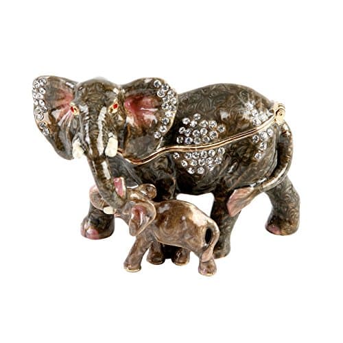 Image of Elephant and Calf Trinket Box - Ornament - Treasured Trinkets