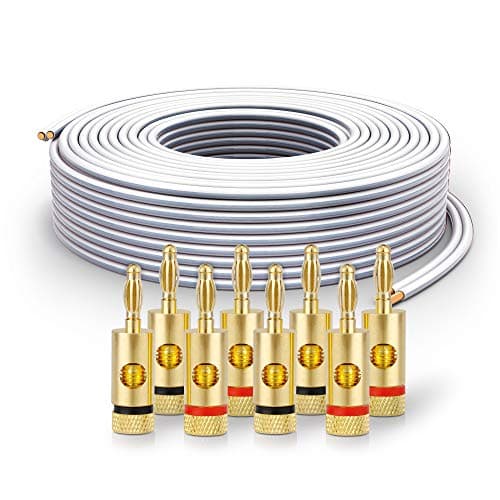 Image of PureLink Speaker Cable OFC 2 x 2.50 mm² (0.20 mm) 20.0 m White Set of 8 Banana Plugs