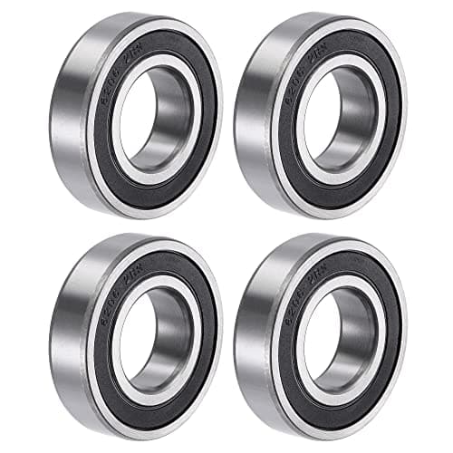 Image of sourcing map 6206-2RS Deep Groove Ball Bearings 30mm Bore 62mm OD 16mm Thick Double Sealed Chrome Steel 4pcs