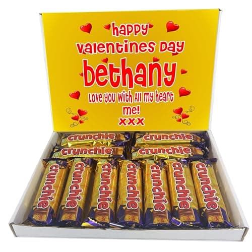Image of Personalised Letterbox Friendly Chocolate Gift Box Hamper – Personalised Sweet Gift for Him or Her – Perfect for Birthdays, Christmas or Any Occasion (Compatible With CRUNCHIE)
