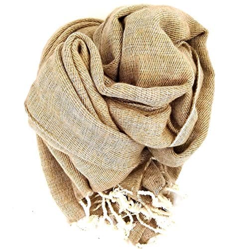Image of SUPER SOFT - SOFT AND COSY “YAK” SHAWL THE ORIGINAL OVERSIZED BLANKET SCARF: a luxurious 190cm x 85cm in size (Oatmeal)