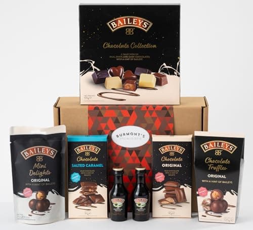 Image of The Ultimate Baileys Irish Cream & Chocolate Hamper With Miniatures - Includes Chocolate Collection Box, Miniature Bottles, Mini Delights, Salted Caramel & Truffle Chocolate - Exclusive to Burmont's