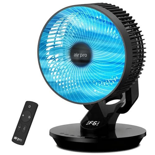 Image of Air Pro 10" Desk Fan SmartVoice™ & Remote Control 3D Oscillation Fan 12 HR Timer, Quiet Copper Motor Air Cooling & Circulator Table Fan - Small Fan with 6 Speeds Mini Desktop Fan Office Home Bedroom