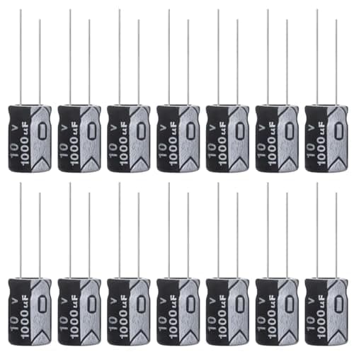 Image of ALLECIN 1000uF 10V Electrolytic Capacitor 8x12mm 1000 uF MFD 10 Volt 0.32x0.47in Aluminum Capacitors (Pack of 15)