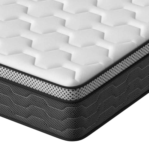Image of DEWINNER 4FT6 Double Mattress, Hybrid Memory Foam & Spring Mattress in a Box, Medium Firm, Soft Breathable Fabric, 7-Zone Targeted Support for Pressure & Back Pain Relief (135×190×25cm)