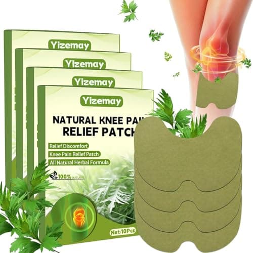 Image of Knee Pain Relief Patches, 40Pcs Knee Patches Pain Relief Plaster Wormwood Herbal Knee Pain Relief Patches Relieves Muscle Soreness in Knee, Neck, Shoulder