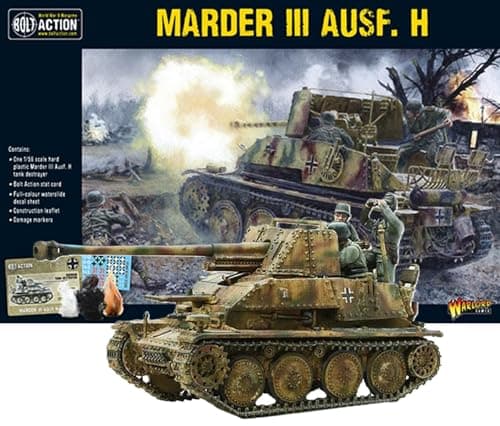 Image of Warlord Games SD.KFZ 139 Marder III Tank Destroyer - 1:56 / 28mm German Army Plastic Scale Model Tank for Bolt Action Highly Detailed World War 2 Miniatures