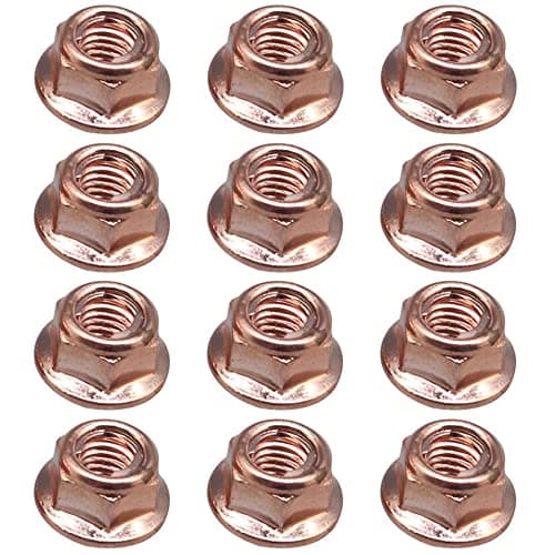 Image of 12 Pcs Car Exhaust Manifold Nuts Head Copper Nut M8 Hex Nuts Copper Self Locking Car Parts for Bmw E30 3 Series