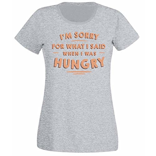 Image of Flip Womens I'm Sorry for What I Said When I was Hungry Slogan T-Shirt Heather Grey UK 16-18 (Plus Size XL)