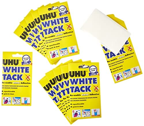 Image of UHU 42196 White Tack Mastic Adhesive Non-staining Handy Pack Ref 2633 [Pack of 12]