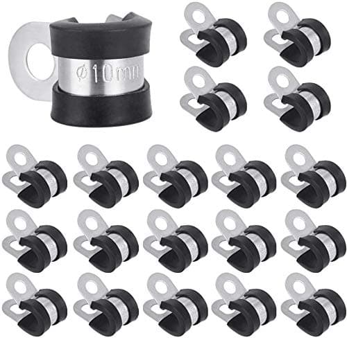 Image of Rubber Lined P Clips Zinc Plated Hose Pipe Clamp Mild Steel- Pack of 25 (21mm)